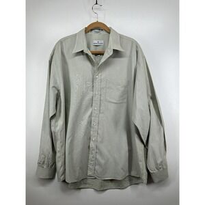Pierre Balmain Shirt Long Sleeve Button Up Vintage Men Sz 17.5 36/37 Gray w Flaw